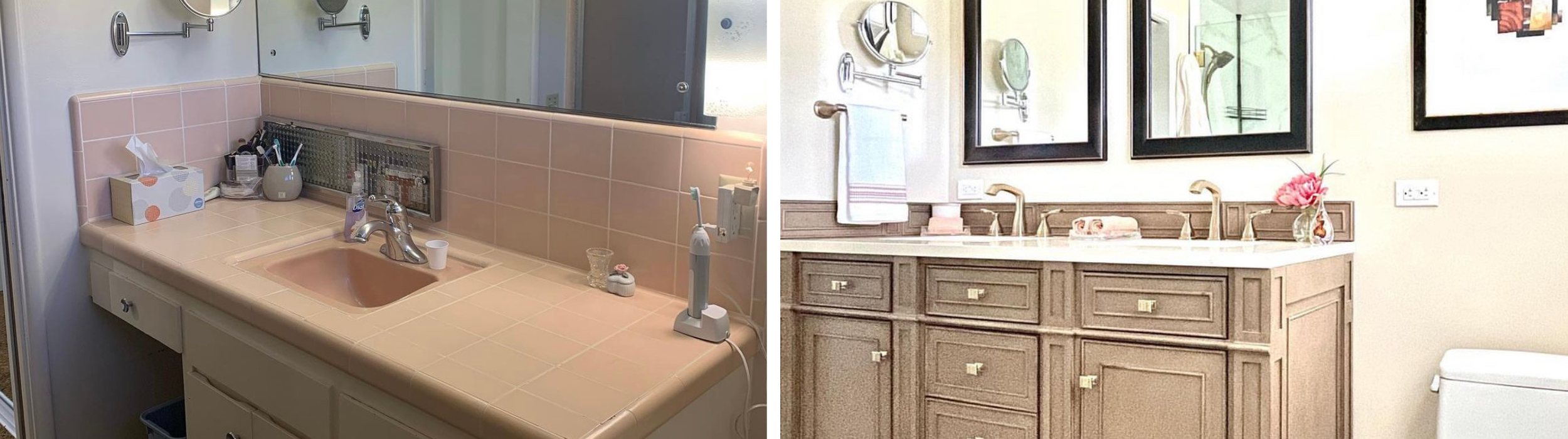 Amberleaf Studio Before and After of a bathroom